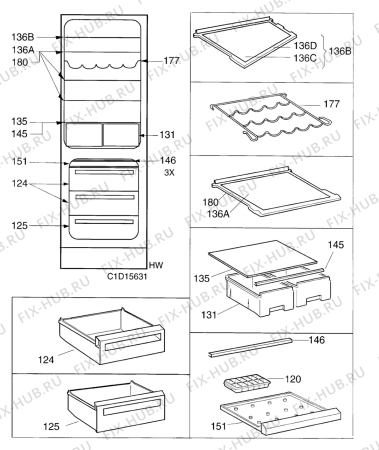 Взрыв-схема холодильника Arthurmartinelux AR8596W - Схема узла Accessories Refrigerator